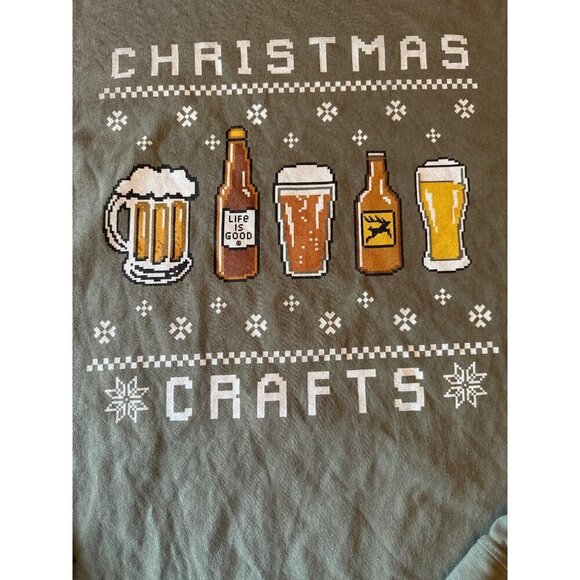 Life Is Good Mens "Christmas Crafts" Long Sleeve Tee XXL green - Picture 3 of 4